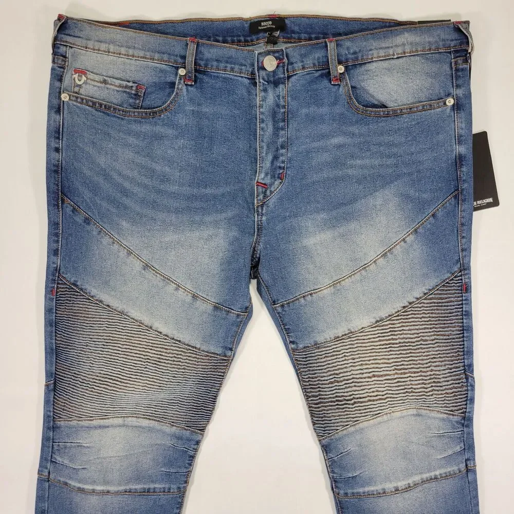 True Religion Men's Denim Jeans Rocco Relaxed Skinny Size 40x33 NEW‎